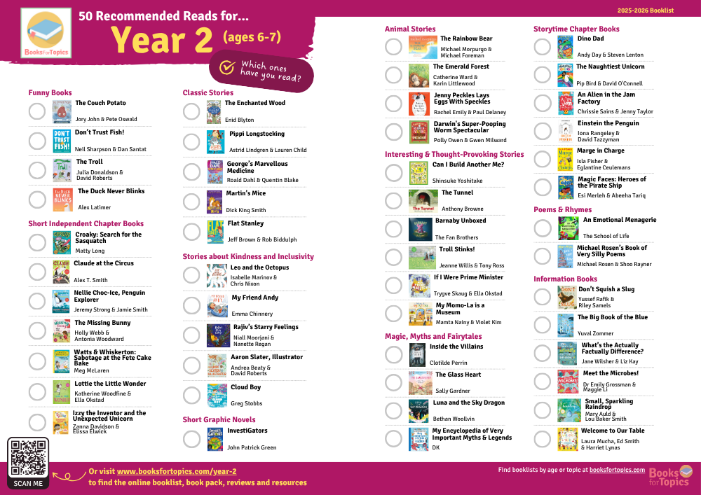 y2 best books checklist