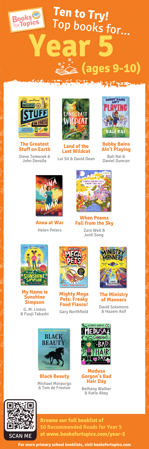 year 5 best books bookmark