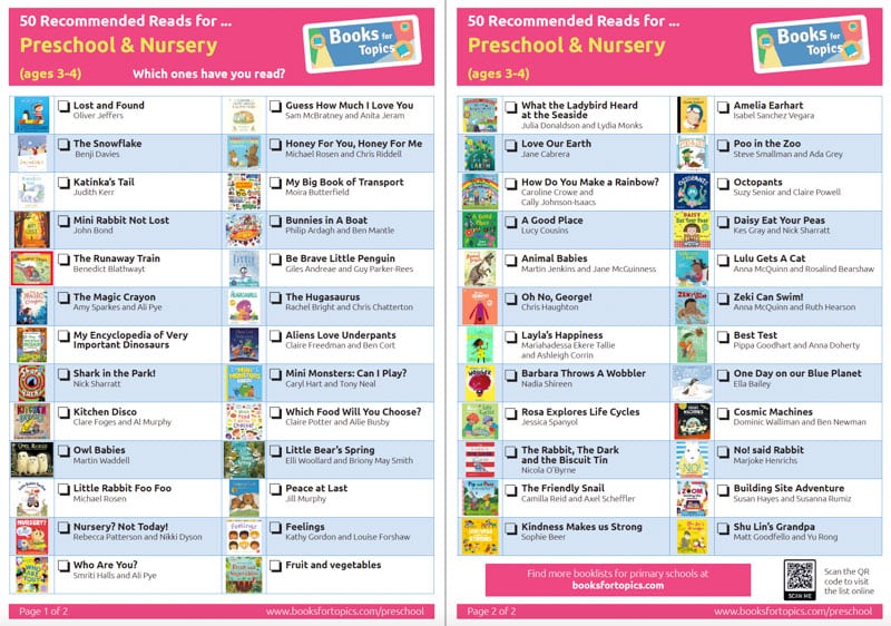 preschool booklist