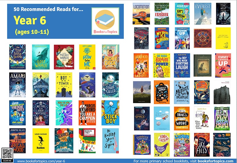 Printable Poster - 50 Recommended Reads Y6 (Ages 10-11)
