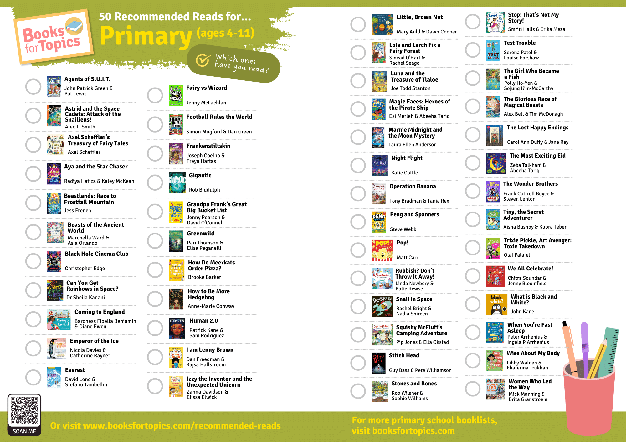 best books for primary school children checklist