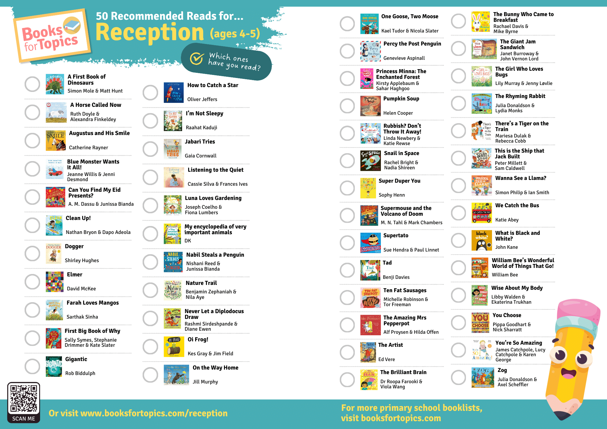 reception recommended reads checklist 2024